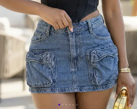 Falda mini unity · Azul japeado